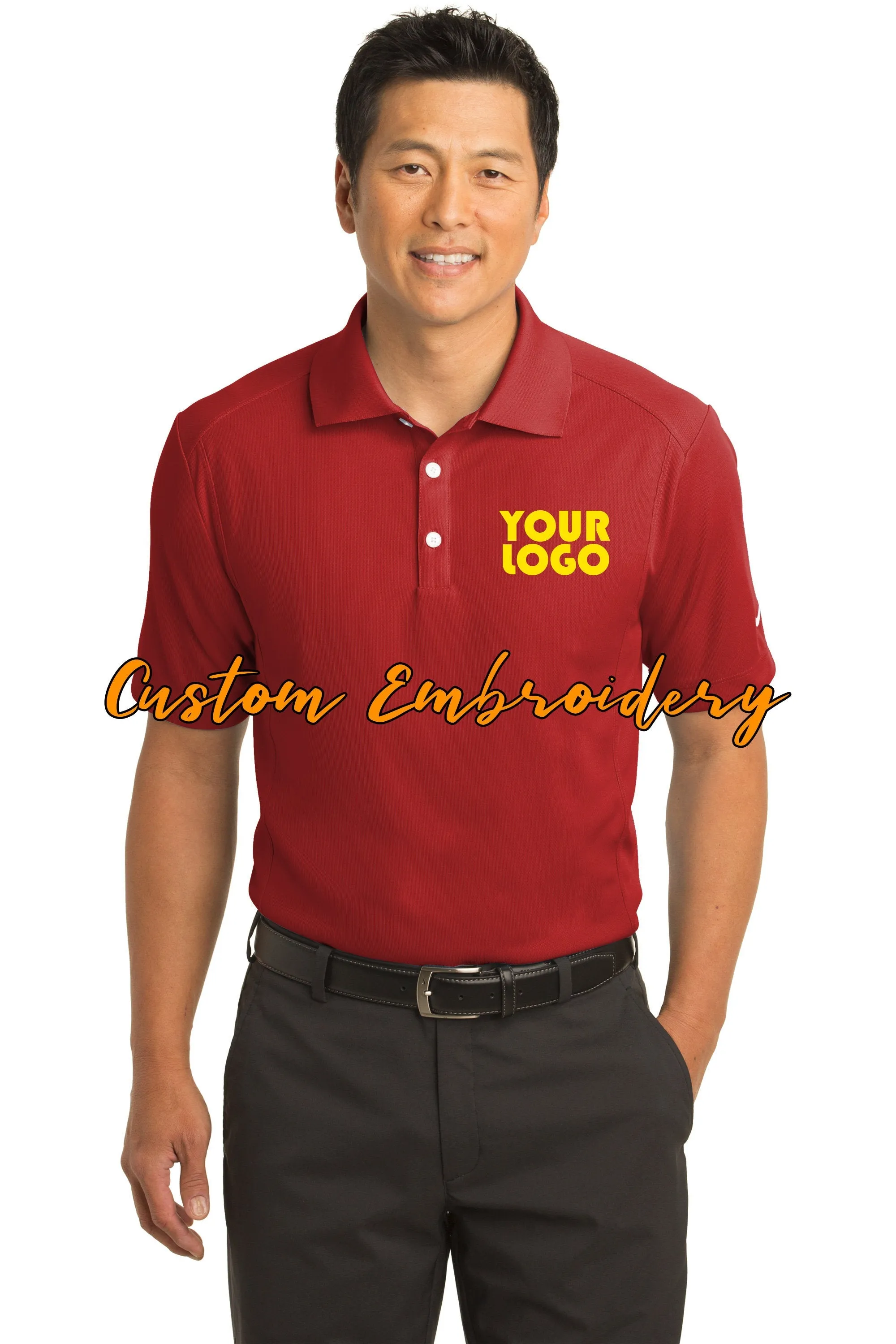 Custom Embroider Nike Dri-FIT Classic Polo - Personalize Polo Shirt - Includes one 4in x 4in embroidery on left or right chest