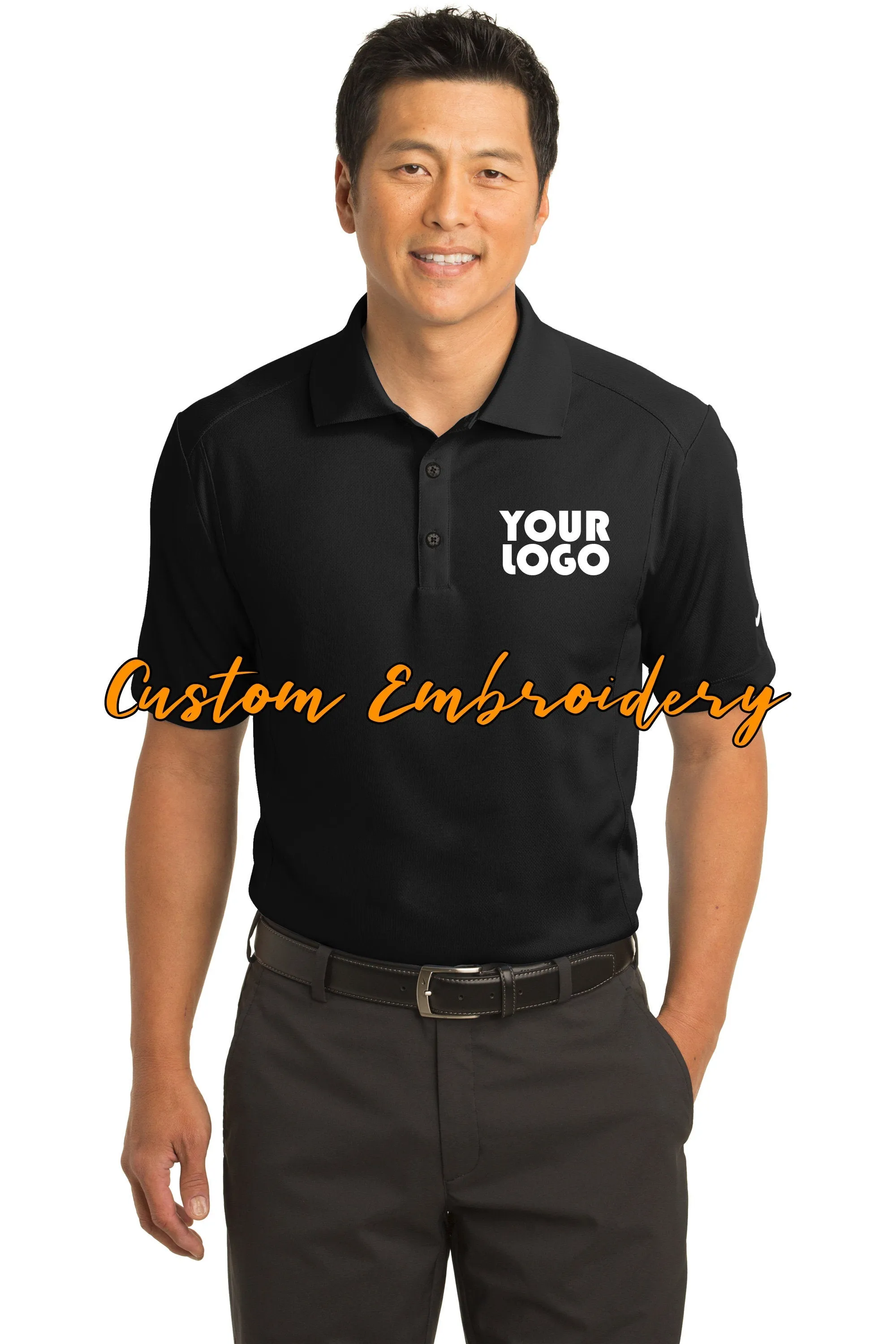 Custom Embroider Nike Dri-FIT Classic Polo - Personalize Polo Shirt - Includes one 4in x 4in embroidery on left or right chest