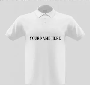 Customized White Polo Shirt with Name