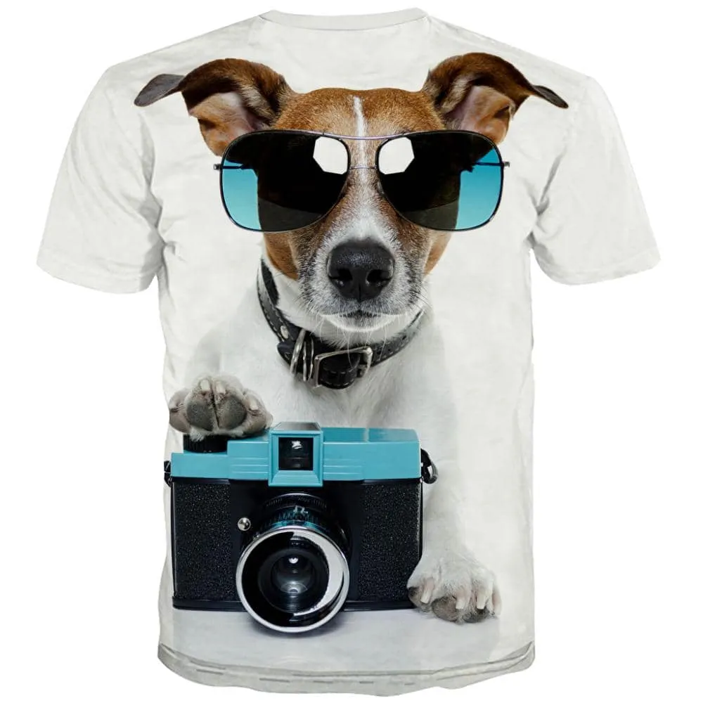 cute dog shirt 3D t shirt happy dog Cool art costume men puppy