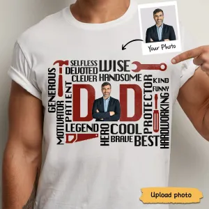 Dad The Man The Legend Definition Word Art Photo - Personalized Unisex T-shirt, Sweater, Hoodie