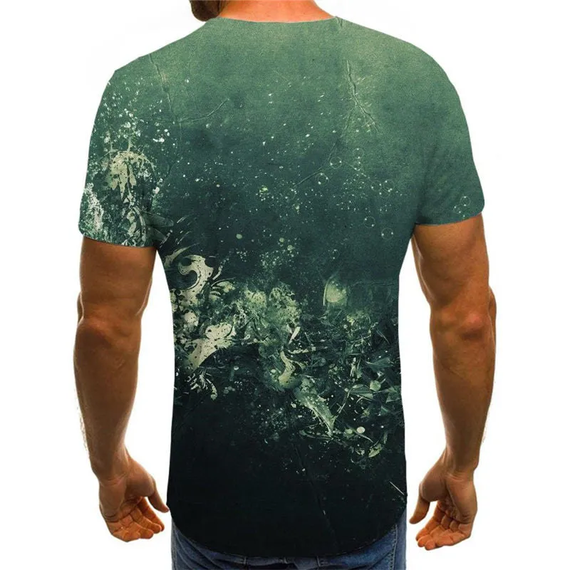 Dark green irregular grain t shirt top tee special texture Cool art costume different man