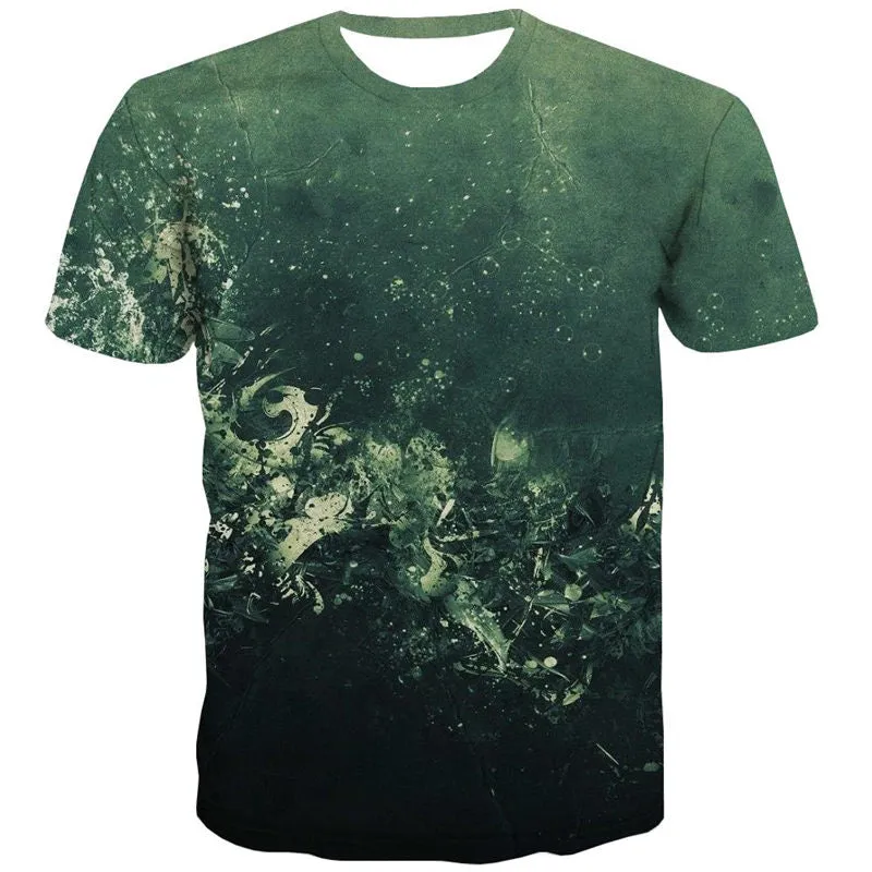 Dark green irregular grain t shirt top tee special texture Cool art costume different man