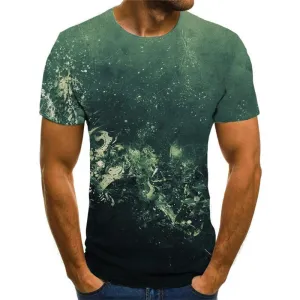 Dark green irregular grain t shirt top tee special texture Cool art costume different man