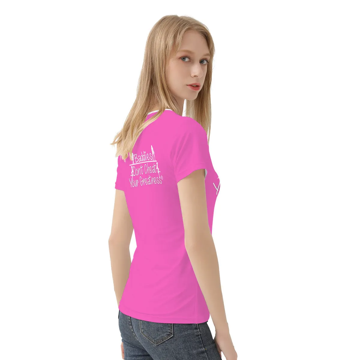 DCYG 24SX Baddies White Logo & Pink Women's All-Over Print T shirt