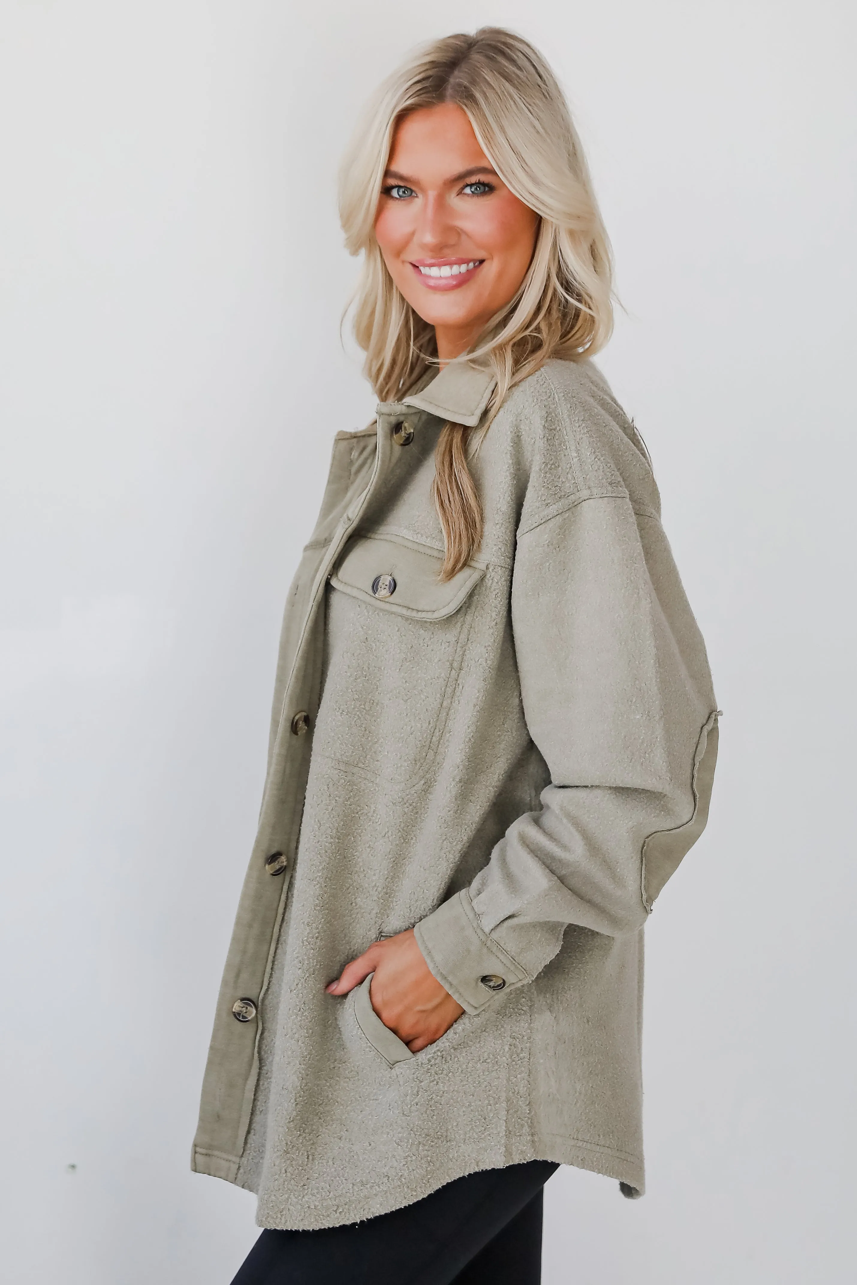 Deluxe Comfort Olive Oversized Shacket