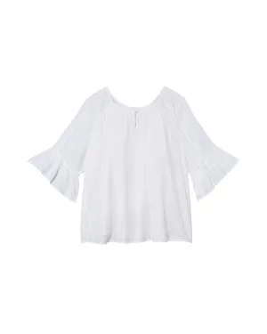 Denise 3/4 Flared Sleeve Blouse | White