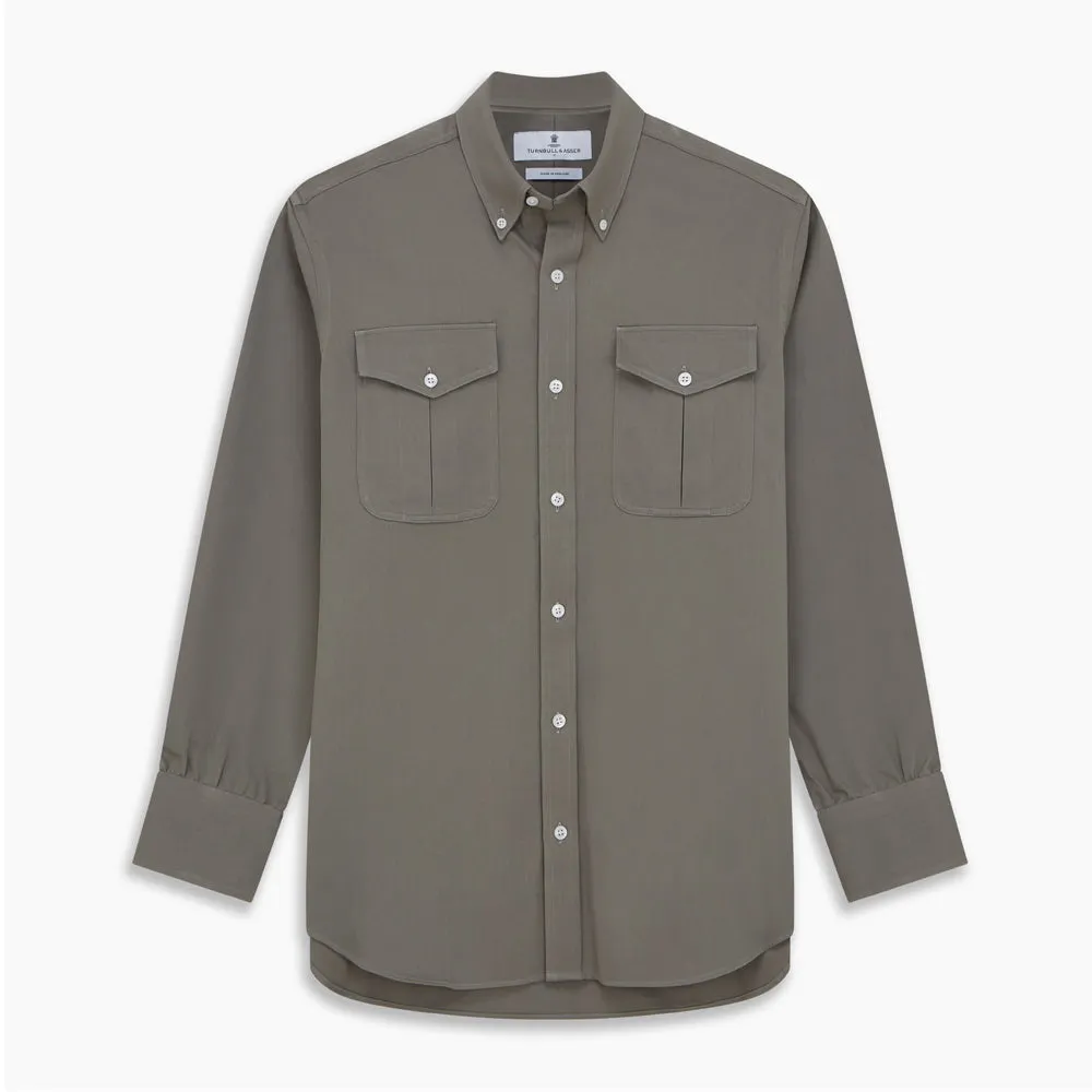 Dusty Sage Cotton Drill Weekend Fit Nevis Shirt