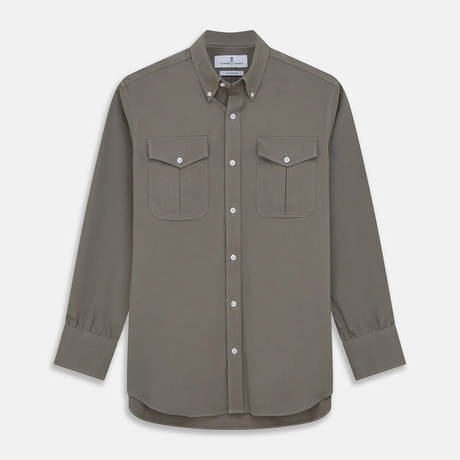 Dusty Sage Cotton Drill Weekend Fit Nevis Shirt