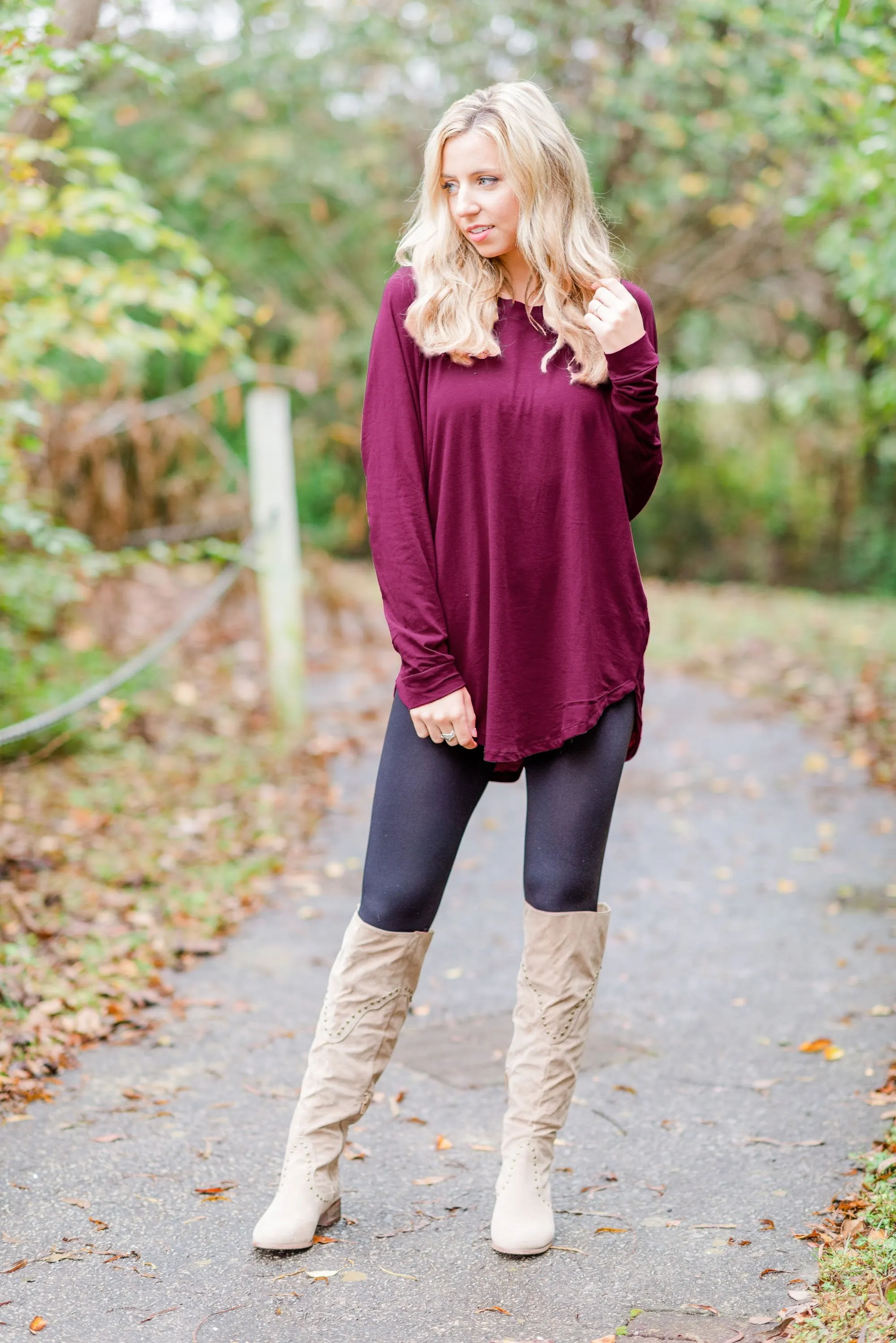 Easy Like Sunday Wine Red Tunic