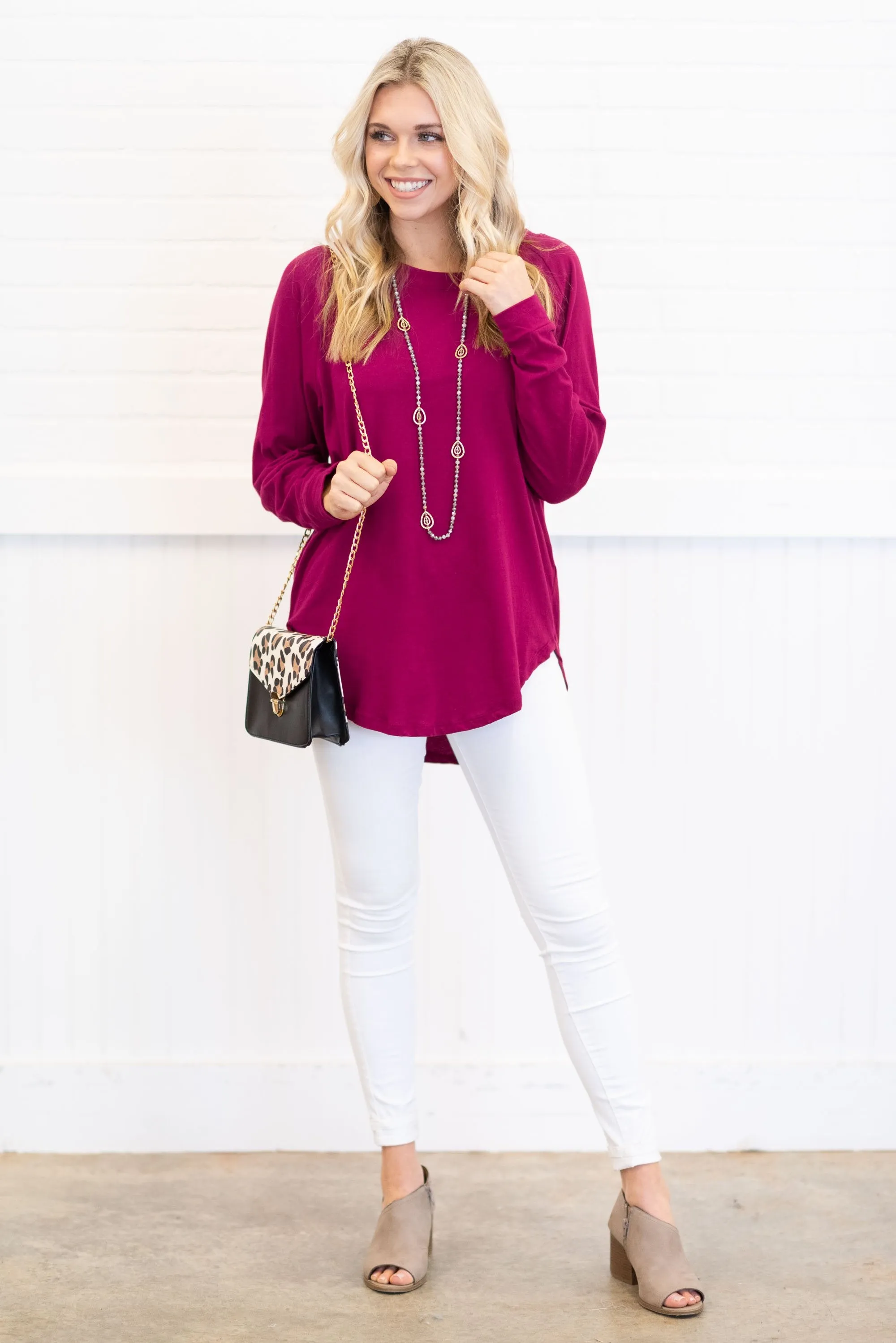 Easy Like Sunday Wine Red Tunic