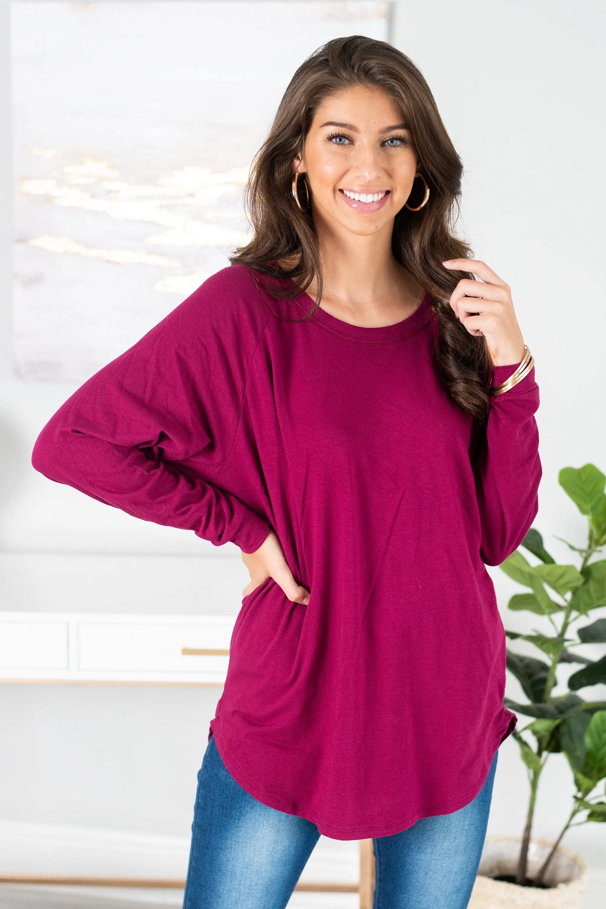 Easy Like Sunday Wine Red Tunic