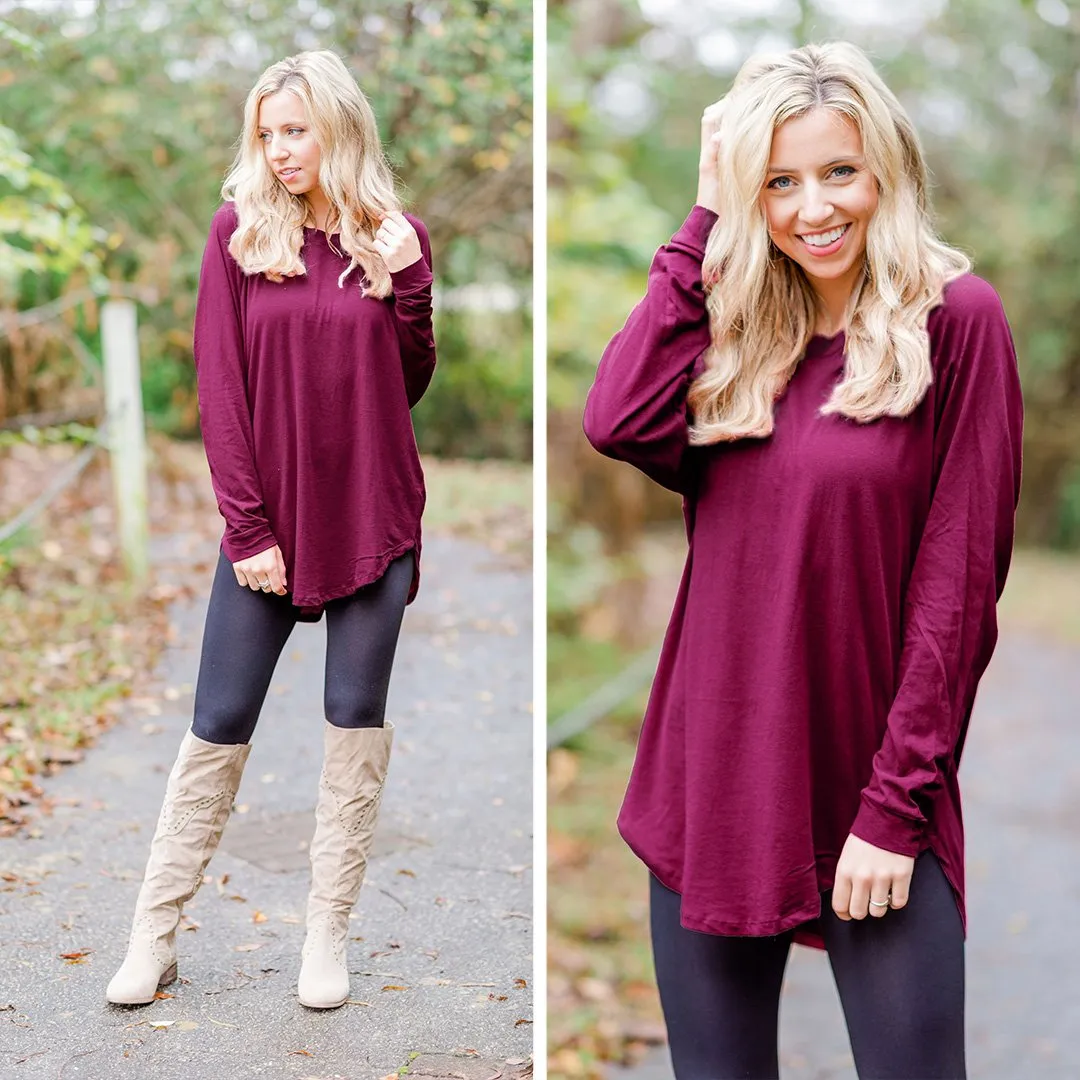 Easy Like Sunday Wine Red Tunic