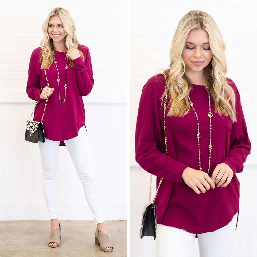 Easy Like Sunday Wine Red Tunic