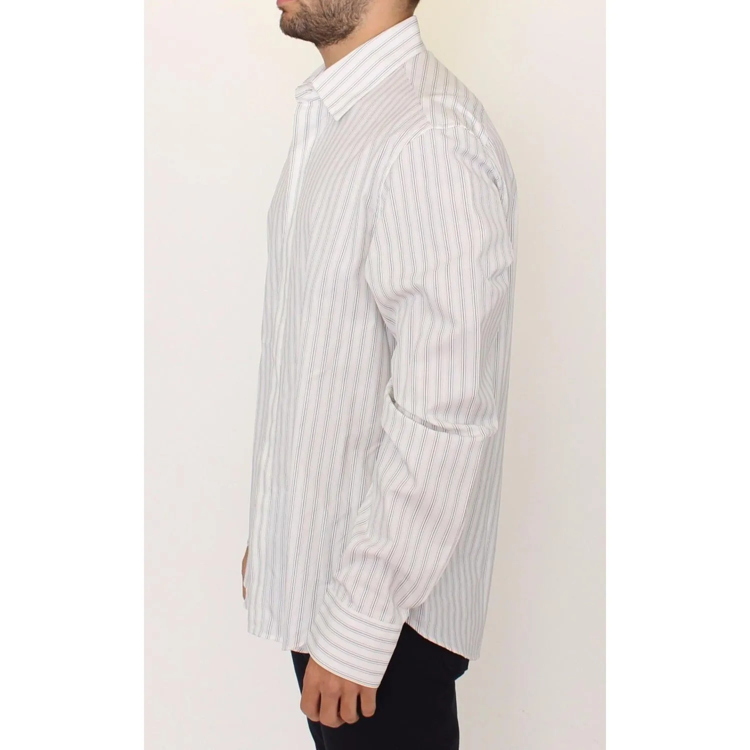 Ermanno Scervino Elegant Striped Cotton Casual Shirt