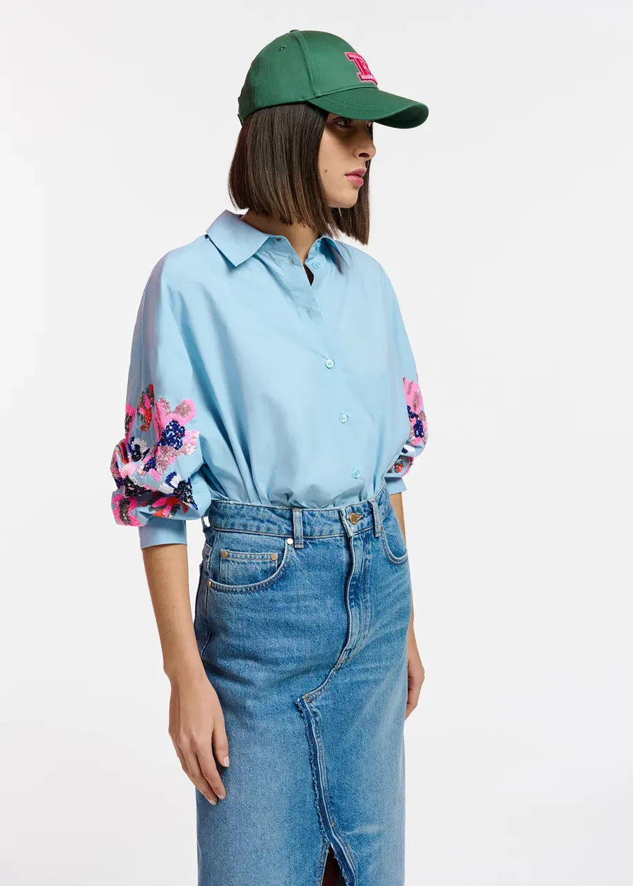 Essentiel Antwerp Eliana Vibe Shirt in Morning Sky