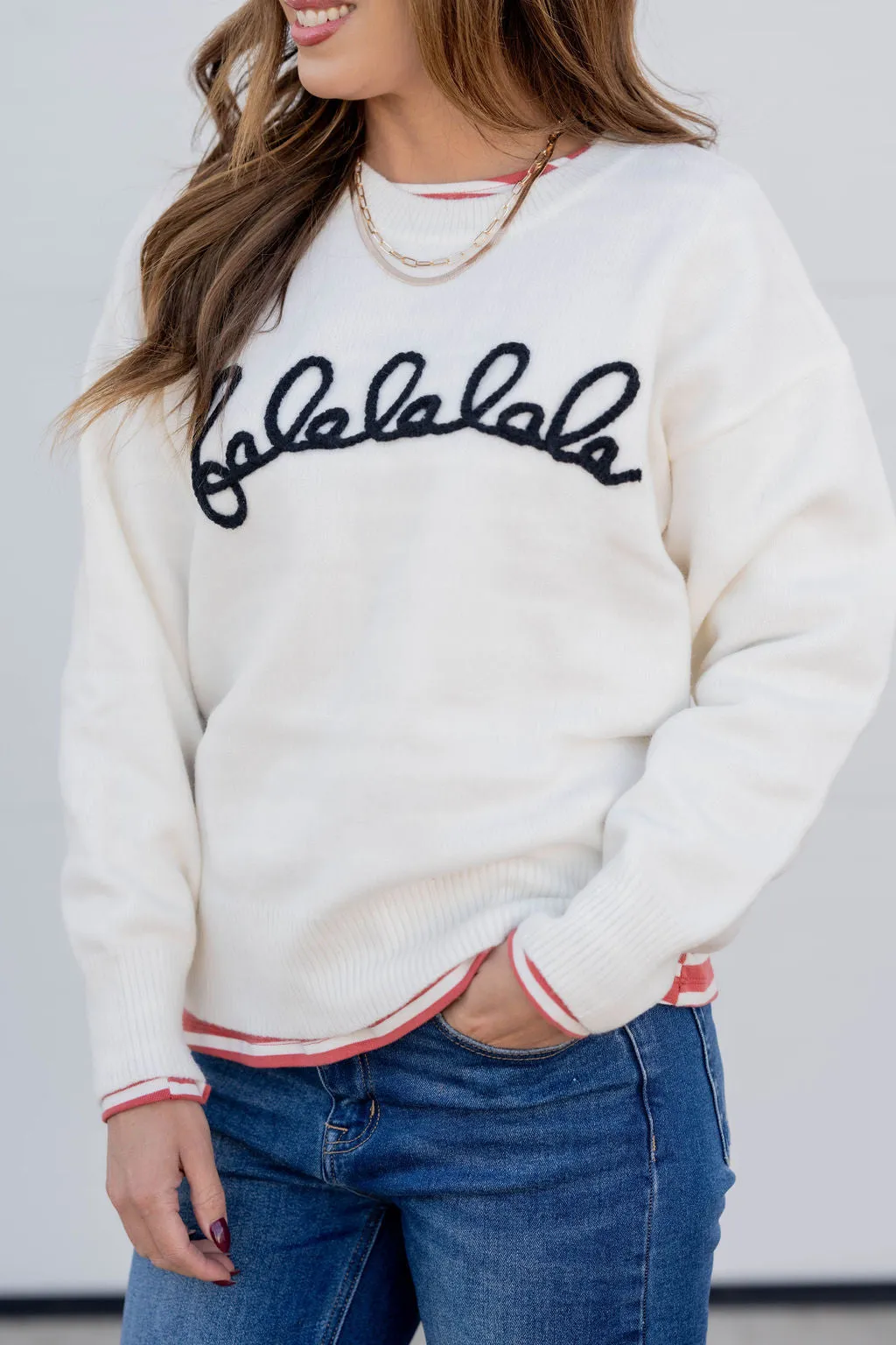 Falalalala Stitched Sweater