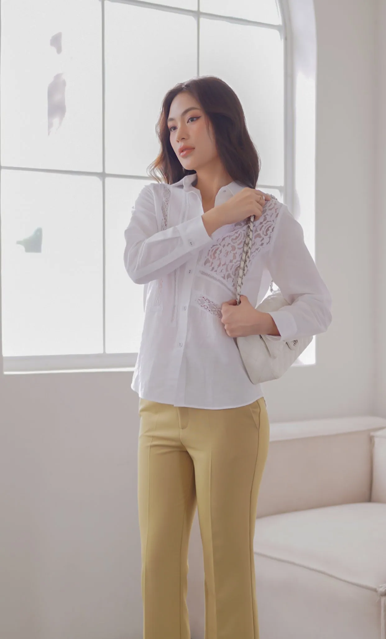 Flower Lace Linen Shirt