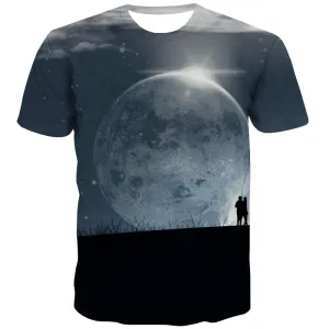 Galaxy T-shirt Men Planet Tshirts Cool Starry Sky T-shirts Graphic Colorful Shirt Print Harajuku T shirts Funny