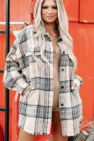 Getting Lost Plaid Shacket (Beige)