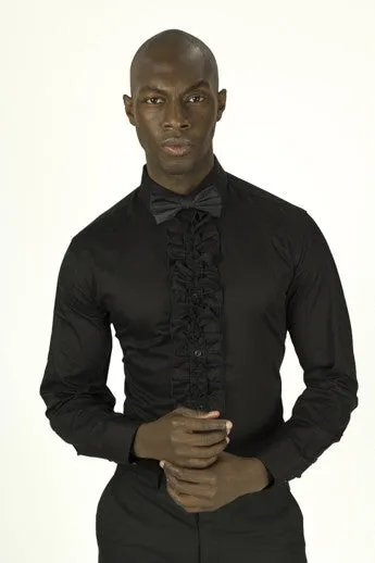 Giovanni Testi Slim Fit Cotton Ruffle Shirt