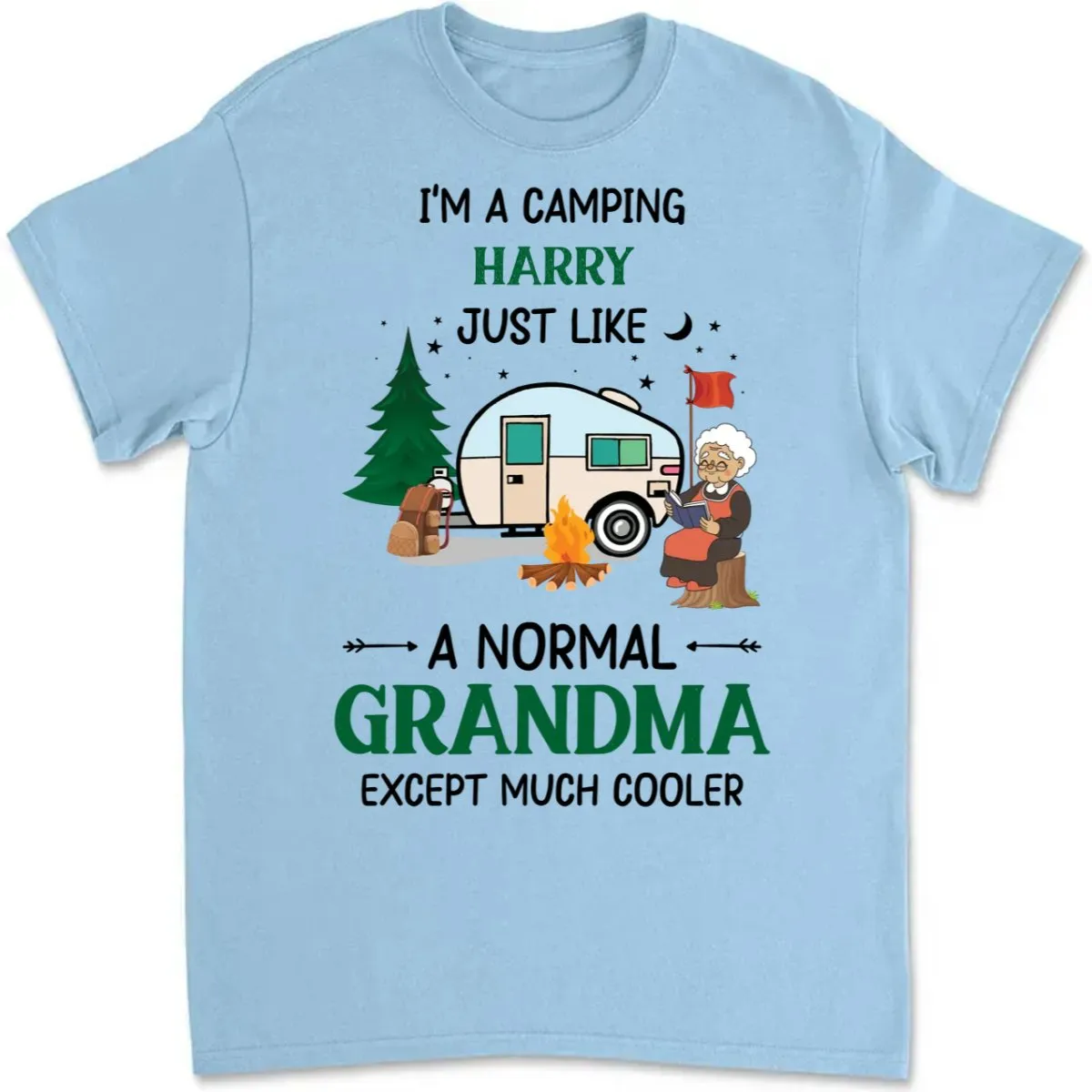 Grandma - I'm A Camping Grandma - Personalized Unisex T-Shirt