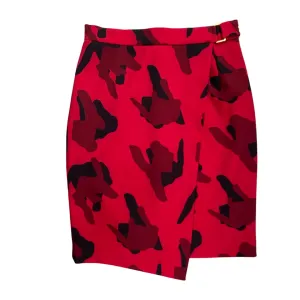 H&M Camouflage Pencil Skirt Red SIZE 14