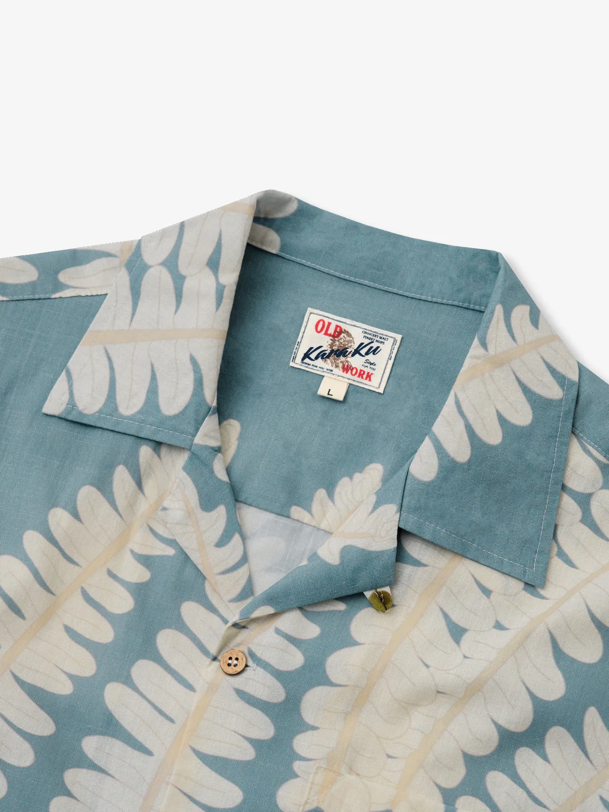 Hawaiian Fern Cotton Camp Shirt