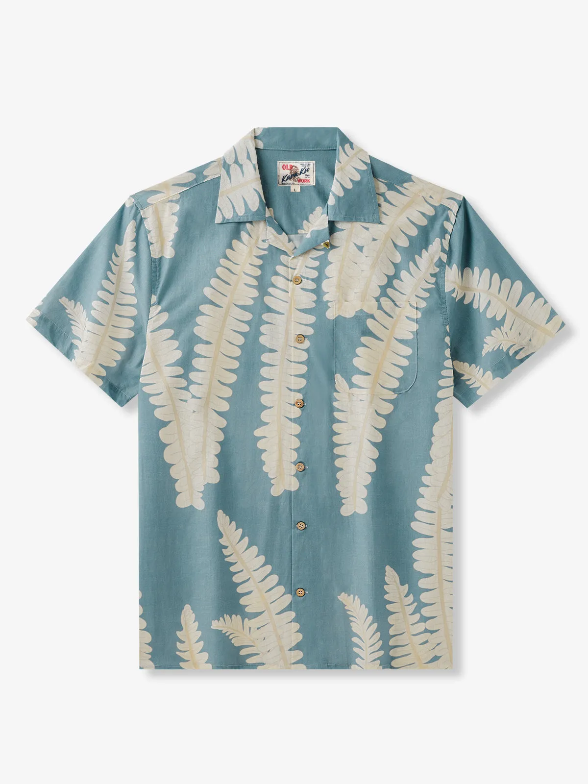 Hawaiian Fern Cotton Camp Shirt