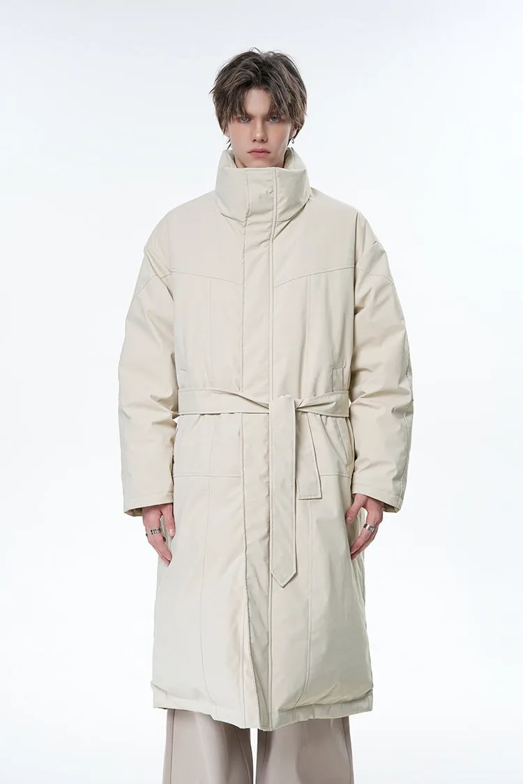 High-neck Oversize Belted Down Coat WN9811