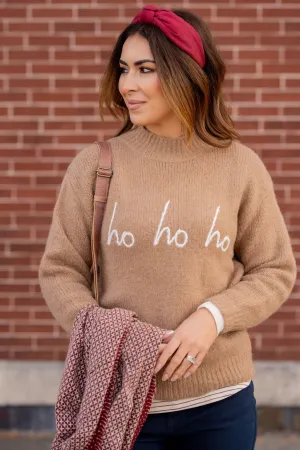 Ho Ho Ho Ribbed Trim Sweater