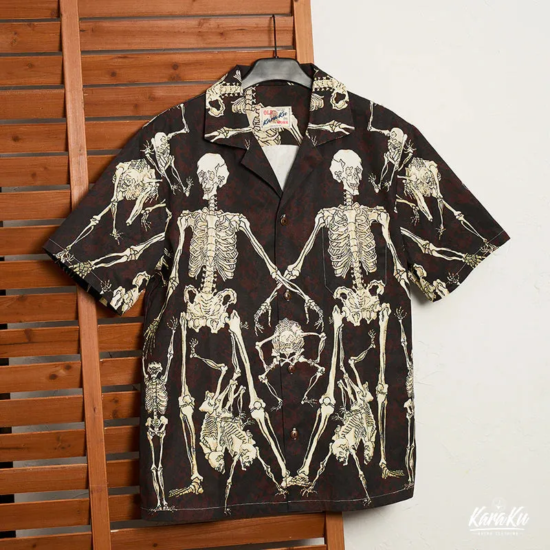 Hundreds Of Dancing Skeletons Cotton Camp Shirt