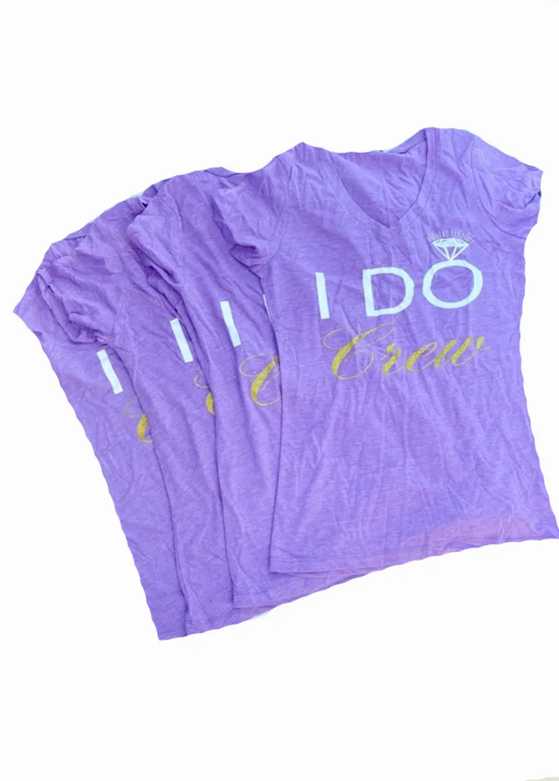 I Do Crew Purple Vneck Tee Bundle