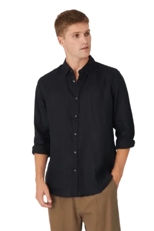 Industrie - The Tennyson Linen Shirt - OD Navy