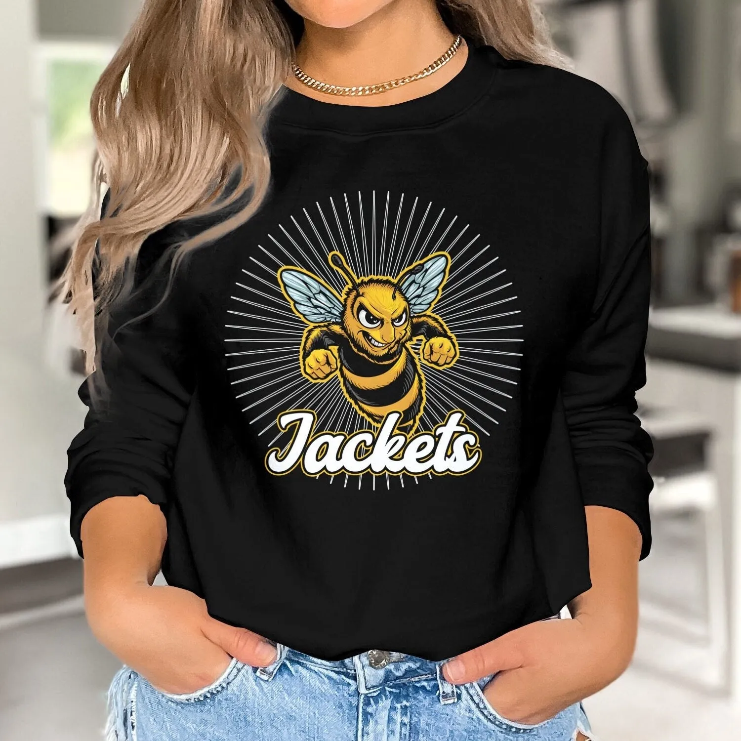 Jackets School Shirt, Jackets Teacher Shirt Jackets School Spirit Shirt Jackets Mom Shirt Jackets Football Sports Graphic Sweatshirt