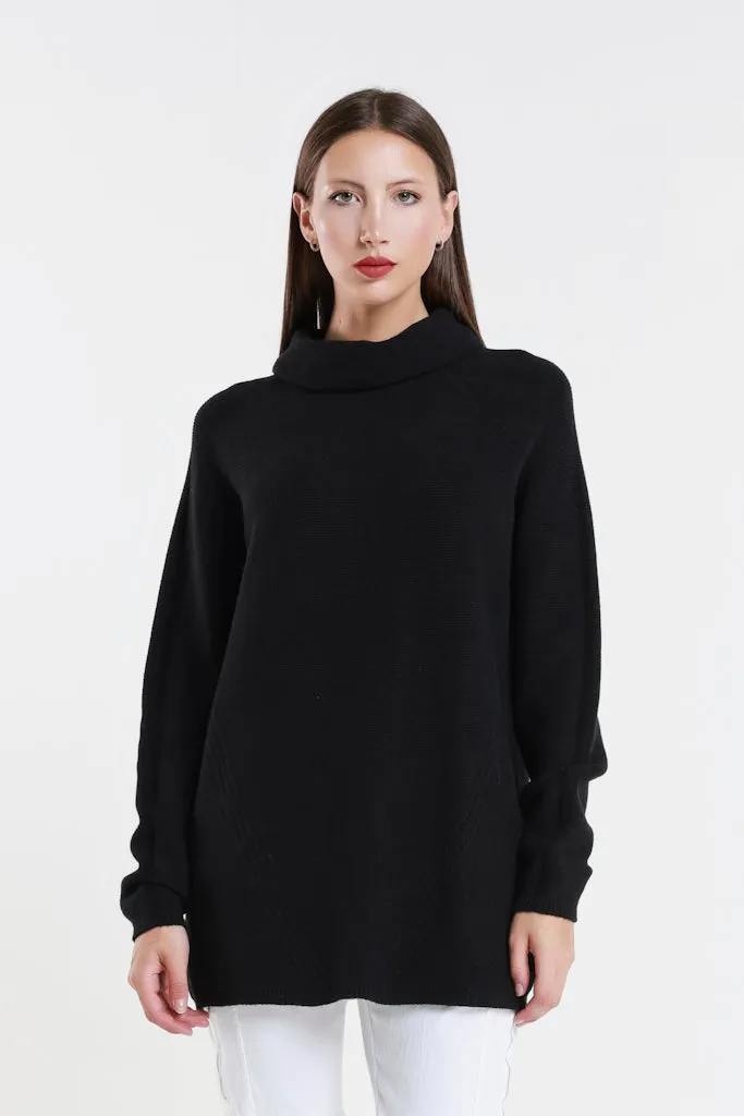 Jacqueline Seriously Soft LS Cowl Neck Tunic Sweater (BLS439)