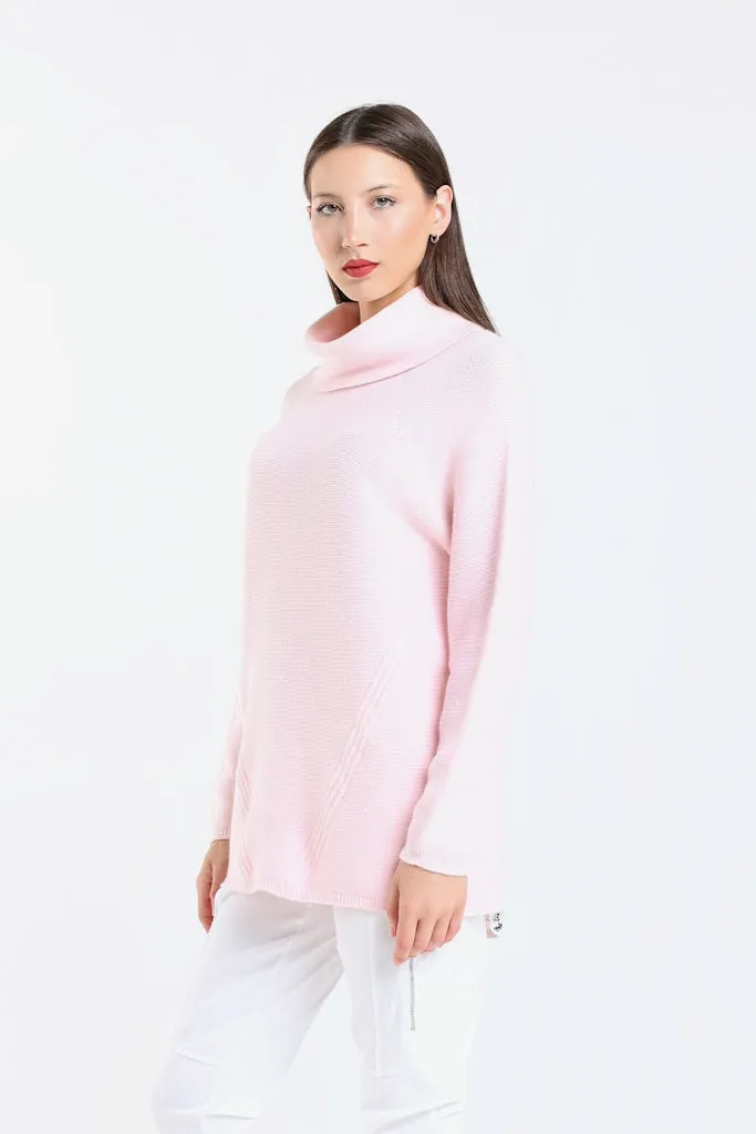 Jacqueline Seriously Soft LS Cowl Neck Tunic Sweater (BLS439)