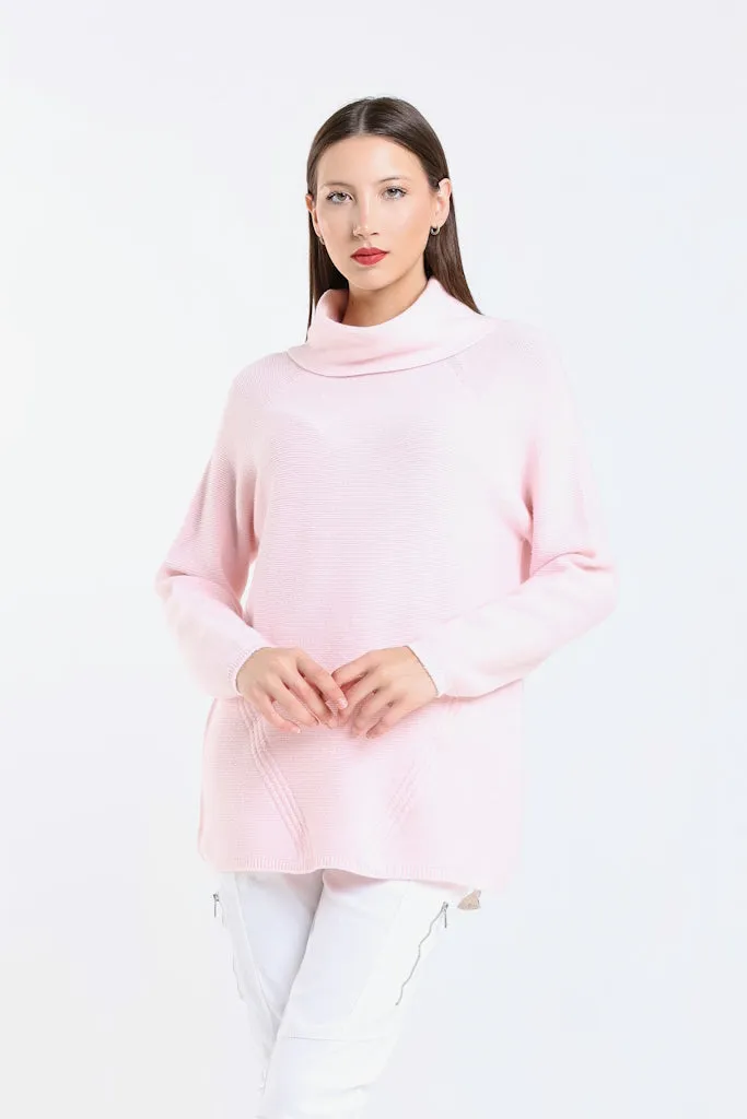 Jacqueline Seriously Soft LS Cowl Neck Tunic Sweater (BLS439)