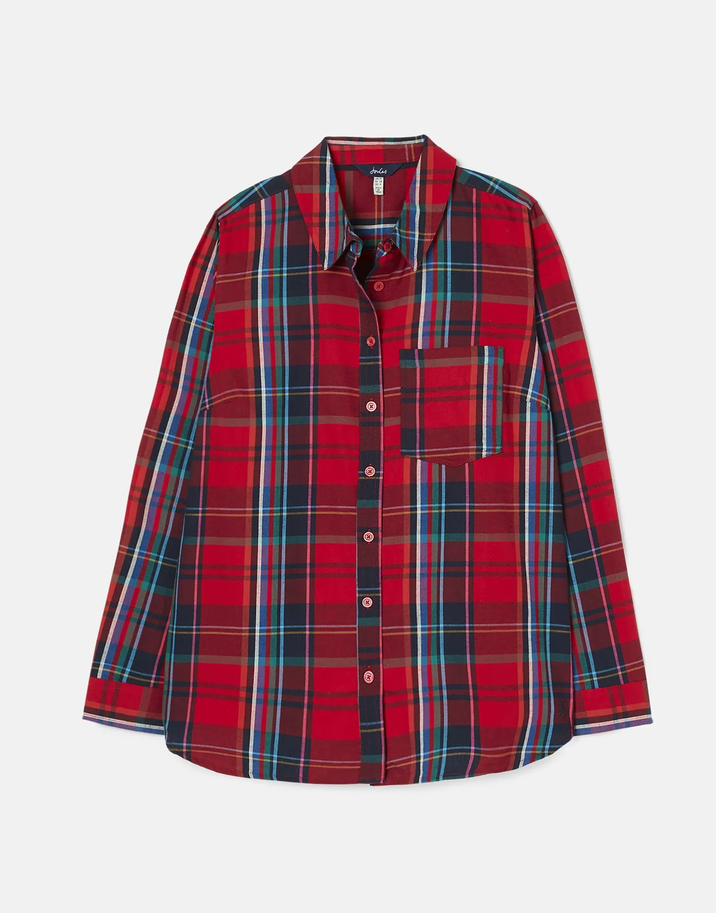 Joules | Lorena Longline Brushed Woven Shirt | Women's | Red Check