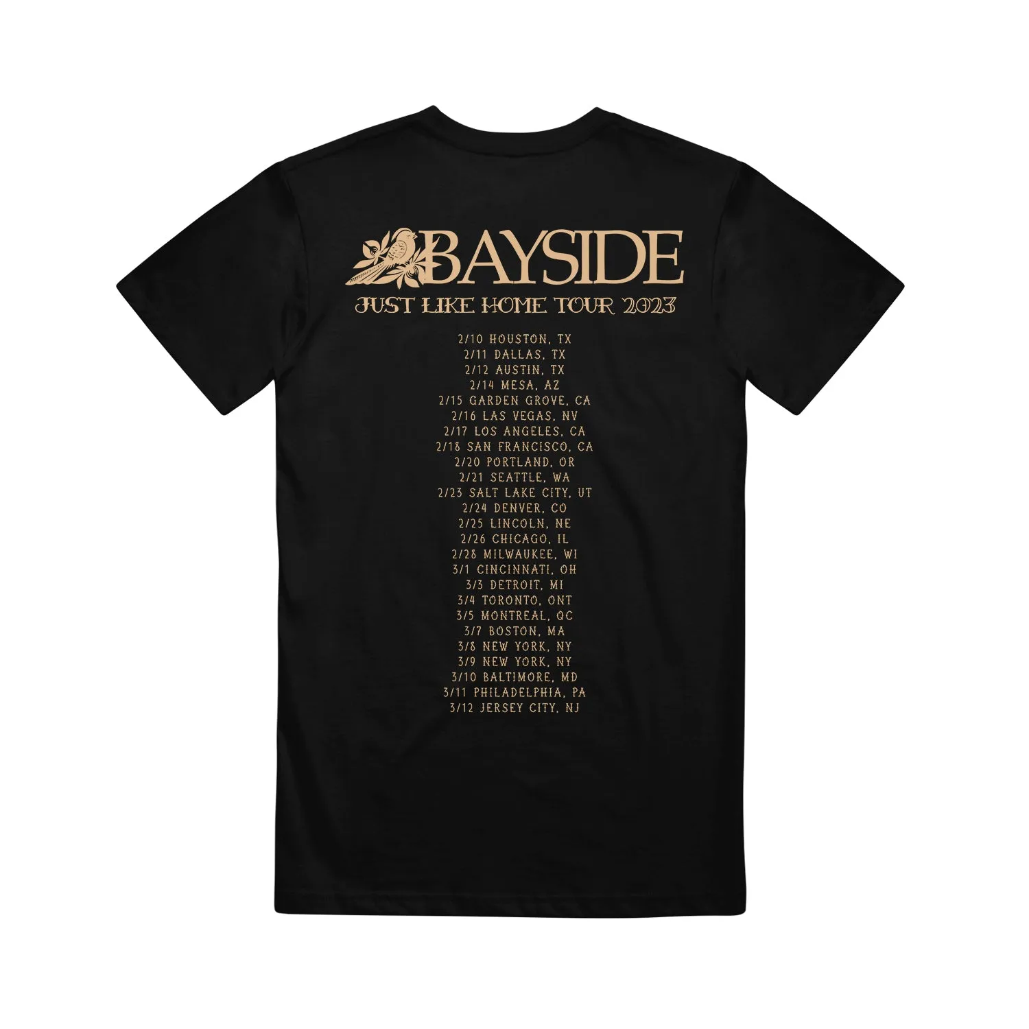 Just Like Home Tour Black T-Shirt