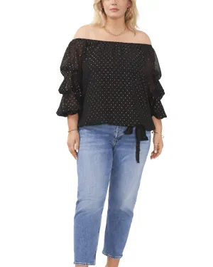 Kiara Bubble Sleeve Blouse | RICH BLACK