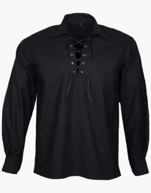 KILT SHIRT IN BLACK JACOBITE GHILLIE