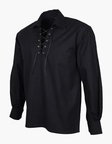 KILT SHIRT IN BLACK JACOBITE GHILLIE