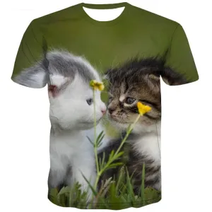 kitten tshirt cat tee top art costume pet Cool men