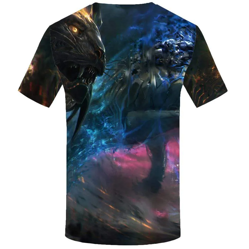 KYKU Dragon T-shirts Men Colorful Tshirts Print Animal T-shirt 3d War T shirts Funny Graffiti Tshirt Anime Mens Fashion Hip hop