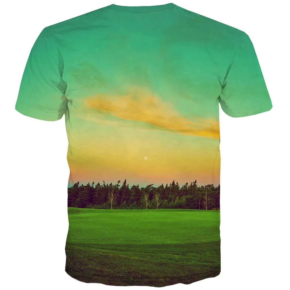 Lawn T-shirt Men Golf T-shirts Graphic Forest Tshirts Casual Natural Tshirts Novelty Game T shirts Funny