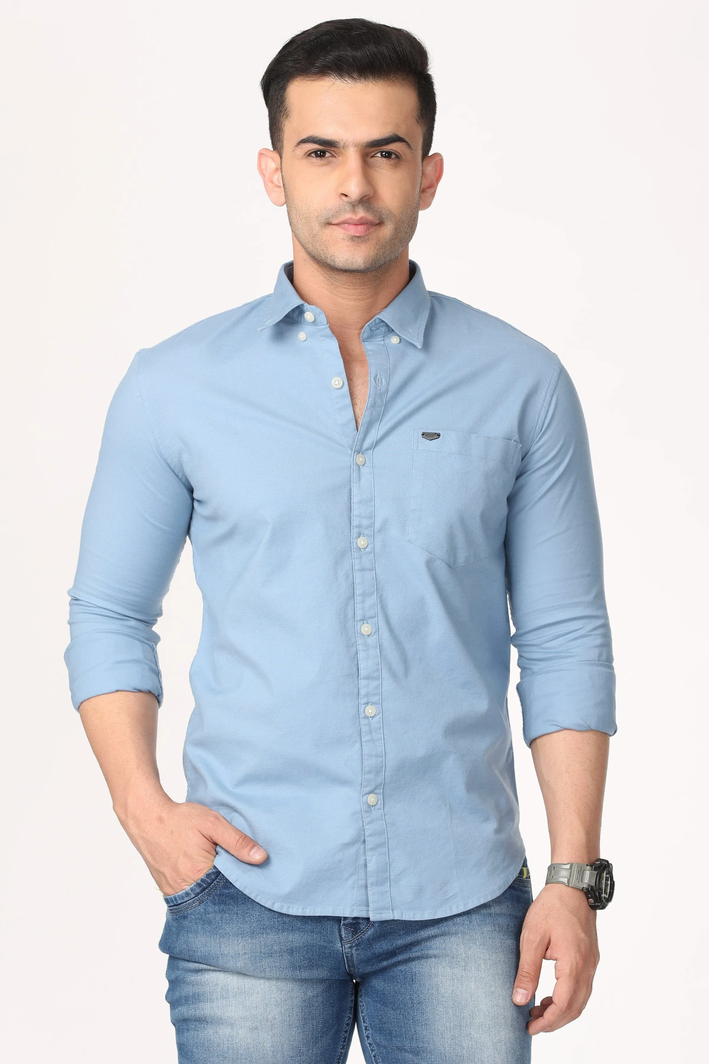 Light Blue Plain Full Sleeve Shirt