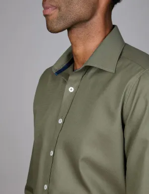 Long Sleeve Business Shirt - Textured - Khaki