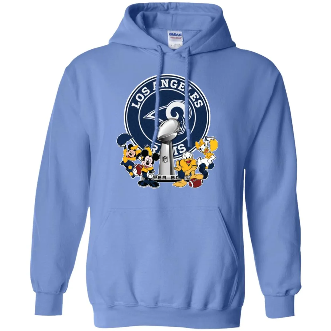 Los Angeles Rams Super Bowl 2019 Mickey Minnie Mouse Donald Daisy Duck Football Nfl Pullover Hoodie Sweatshirt