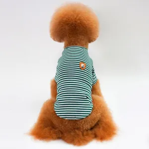 Lovely Striped Fine Design Summer Cotton Puppy Shirt